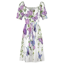 Cargar imagen en el visor de la galería, Vestido manga farol cuello redondo ancho dulce mono para mujer B271 Personalizado con Impresión Completa de múltiples imágenes con Foto Logo Patrón Texto