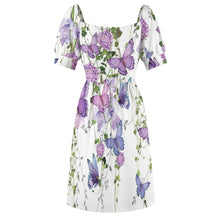 Cargar imagen en el visor de la galería, Vestido manga farol cuello redondo ancho dulce mono para mujer B271 Personalizado con Impresión Completa de múltiples imágenes con Foto Logo Patrón Texto