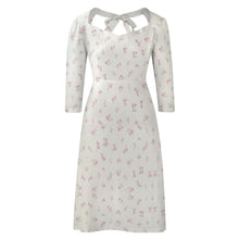 Cargar imagen en el visor de la galería, Vestido estampado cuello en V lazo espalda manga 3/4 para mujer B272 Personalizado con Impresión Completa de múltiples imágenes con Foto Logo Patrón Texto