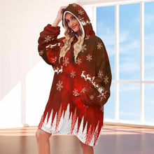 Cargar imagen en el visor de la galería, Abrigo / Sudadera con capucha caliente con forro polar de moda para mujer B412 Personalizado con Foto Logo Patrón Texto (Impresión Completa de una imagen)