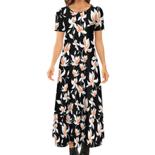 Cargar imagen en el visor de la galería, Vestido manga corta cuello redondo elegante sin bolsillo para mujer B523 Personalizado con Impresión Completa de una imagen con Foto Logo Patrón Texto
