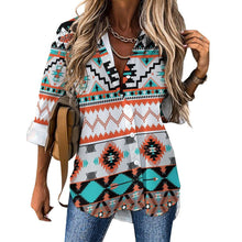 Cargar imagen en el visor de la galería, Camisa con dobladillo irregular manga larga para mujer B648 Personalizada con Impresión Completa de múltiples imágenes con Foto Logo Patrón Texto