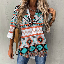 Cargar imagen en el visor de la galería, Camisa con dobladillo irregular manga larga para mujer B648 Personalizada con Impresión Completa de múltiples imágenes con Foto Logo Patrón Texto