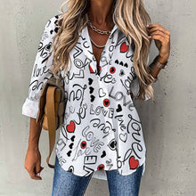 Cargar imagen en el visor de la galería, Camisa con dobladillo irregular manga larga para mujer B648 Personalizada con Impresión Completa de una imagen con Foto Logo Patrón Texto