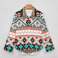 Cargar imagen en el visor de la galería, Camisa con dobladillo irregular manga larga para mujer B648 Personalizada con Impresión Completa de múltiples imágenes con Foto Logo Patrón Texto