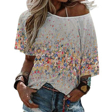 Cargar imagen en el visor de la galería, Camiseta Sexy hombro descubierto manga media para mujer BAT Personalizada con Impresión Completa de múltiples imágenes con Foto Logo Patrón Texto