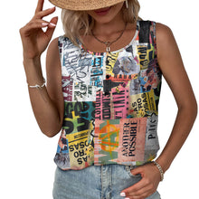 Cargar imagen en el visor de la galería, Camiseta sin mangas con botones para mujer BCT Personalizada con Impresión Completa de una imagen con Foto Logo Patrón Texto