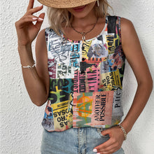 Cargar imagen en el visor de la galería, Camiseta sin mangas con botones para mujer BCT Personalizada con Impresión Completa de una imagen con Foto Logo Patrón Texto