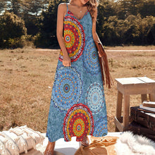 Cargar imagen en el visor de la galería, Vestido Largo con Tirantes estampado de moda para mujer BDQ Personalizado con Impresión Completa de múltiples imágenes con Foto Logo Patrón Texto