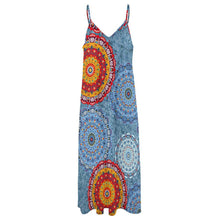 Cargar imagen en el visor de la galería, Vestido Largo con Tirantes estampado de moda para mujer BDQ Personalizado con Impresión Completa de múltiples imágenes con Foto Logo Patrón Texto