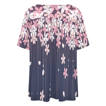 Cargar imagen en el visor de la galería, Camiseta de manga corta con cuello en V volante suelto para mujer BDT Personalizada con Impresión Completa de múltiples imágenes con Foto Logo Patrón Texto