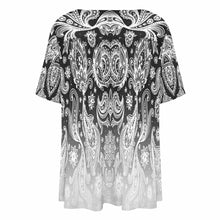 Cargar imagen en el visor de la galería, Camiseta de manga corta con cuello en V volante suelto para mujer BDT Personalizada con Impresión Completa de una imagen con Foto Logo Patrón Texto