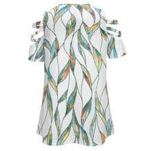 Cargar imagen en el visor de la galería, Blusa / camiseta con cremallera y hombros descubiertos para mujer BE Personalizada con impresión completa de múltiples imágenes con Foto Logo Patrón Texto