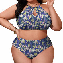 Cargar imagen en el visor de la galería, Bikini / Traje de baño Talla Grande estilo halter de tirantes de mujer BK2040 Personalizado con impresión completa de una imagen con Foto Logo Patrón Texto