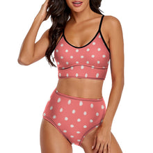 Cargar imagen en el visor de la galería, Bandeau Bikini Sexy con Cuello Redondo Cintura Alta de Mujer BK2139 Personalizado con Impresión Completa con Foto Logo Patrón Texto