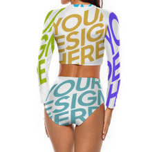 Cargar imagen en el visor de la galería, Traje de baño / Bikini de manga larga CL7021 Personalizado con impresión completa con Foto Logo Patrón Texto