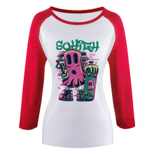 Cargar imagen en el visor de la galería, Camiseta de Manga Media 3/4 Bordada para Mujer de Algodón FS0803027 Personalizada con Foto Logo Patrón Texto