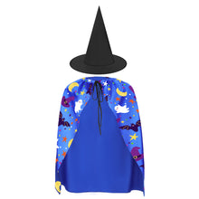 Cargar imagen en el visor de la galería, Conjunto de Capa de mago Traje de Disfraz de bruja de Halloween Fiesta para Niños Niñas Chicos Chicas FS0821001 Personalizado con Impresión Completa con Foto Logo Patrón Texto