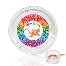 Cargar imagen en el visor de la galería, Cenicero Transparente de Vidrio con Impresión UV de Diseño Personalizado con Tu Texto o Imagen