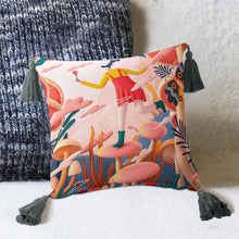 Cargar imagen en el visor de la galería, Almohada de Algodón-Lino con Borla de Diseño Personalizado con Tus Imágenes o Fotos