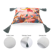 Cargar imagen en el visor de la galería, Almohada de Algodón-Lino con Borla de Diseño Personalizado con Tus Imágenes o Fotos