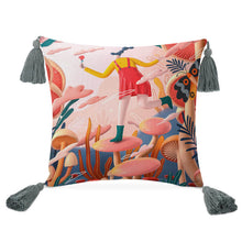 Cargar imagen en el visor de la galería, Almohada de Algodón-Lino con Borla de Diseño Personalizado con Tus Imágenes o Fotos