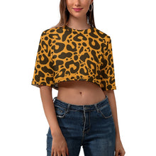 Cargar imagen en el visor de la galería, Crop Top Camiseta corta Sexy Cuello Redondo Manga Corta de mujer NZ110 Personalizado con Impresión Completa de múltiples imágenes con Foto Logo Patrón Texto