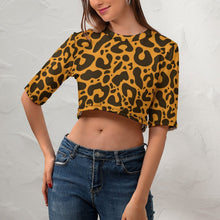 Cargar imagen en el visor de la galería, Crop Top Camiseta corta Sexy Cuello Redondo Manga Corta de mujer NZ110 Personalizado con Impresión Completa de múltiples imágenes con Foto Logo Patrón Texto