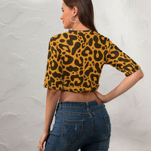 Cargar imagen en el visor de la galería, Crop Top Camiseta corta Sexy Cuello Redondo Manga Corta de mujer NZ110 Personalizado con Impresión Completa de múltiples imágenes con Foto Logo Patrón Texto