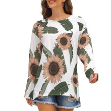 Cargar imagen en el visor de la galería, Camiseta Larga Casual Cuello Redondo Manga Larga de Moda  para mujer BL Personalizada con impresión completa de múltiples imágenes con Foto Logo Patrón Texto