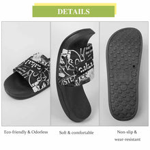 Cargar imagen en el visor de la galería, Zapatillas de baño antideslizantes de PVC blanco negro para hombre mujer FS0807021 Personalizadas con Impresión Completa con Foto Logo Patrón Texto