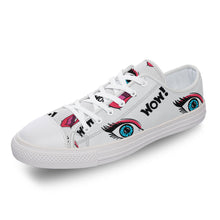 Cargar imagen en el visor de la galería, Zapatos de lona de moda Diseño Asimétrico para mujer hombre FS0811009 Personalizados con Impresión Completa con Foto Logo Patrón Texto