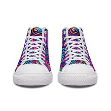 Cargar imagen en el visor de la galería, Zapatos de lona altos Diseño Asimétrico para Mujer Hombre FS0811010 Personalizados con Impresión Completa con Foto Logo Patrón Texto