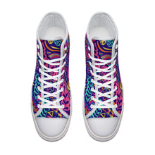 Cargar imagen en el visor de la galería, Zapatos de lona altos Diseño Asimétrico para Mujer Hombre FS0811010 Personalizados con Impresión Completa con Foto Logo Patrón Texto