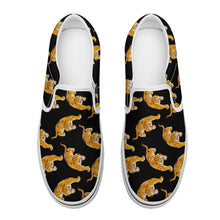 Cargar imagen en el visor de la galería, Zapatos de Lienzo sin Cordones Diseño Asimétrico para Mujer Hombre FS0811012 Personalizados con Impresión Completa con Foto Logo Patrón Texto