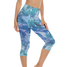 Cargar imagen en el visor de la galería, Leggings 3/4 de Yoga Mallas Pantalones Cintura Alta de Entrenamiento Correr Fitness Ejercicio para Mujer SY009 Personalizados con Impresión Completa de múltiples imágenes con Foto Logo Patrón Texto