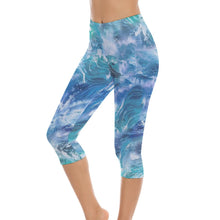 Cargar imagen en el visor de la galería, Leggings 3/4 de Yoga Mallas Pantalones Cintura Alta de Entrenamiento Correr Fitness Ejercicio para Mujer SY009 Personalizados con Impresión Completa de múltiples imágenes con Foto Logo Patrón Texto