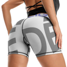 Cargar imagen en el visor de la galería, Pantalones Cortos de Yoga de Ejercicio Deporte para Mujer Y09A Personalizados con Impresión Completa de múltiples imágenes con Foto Logo Patrón Texto