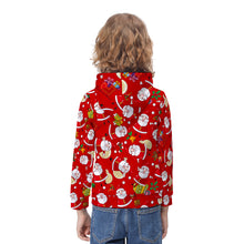 Cargar imagen en el visor de la galería, Sudadera con bolsillo grande capucha cuello redondo para niños FS0816036 Personalizada con Impresión Completa de múltiples imágenes con Foto Logo Patrón Texto