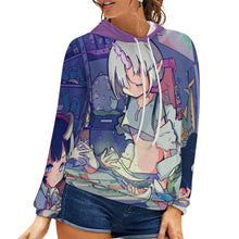 Cargar imagen en el visor de la galería, Sudadera holgada con capucha hombros caídos para mujer NH Personalizada con impresión completa de múltiples imágenes con Foto Logo Patrón Texto