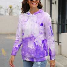 Cargar imagen en el visor de la galería, Sudadera hombros caídos con capucha para mujer NH Personalizada con impresión completa de una imagen con Foto Logo Patrón Texto