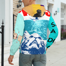Cargar imagen en el visor de la galería, Chaqueta Corta Ligera Deportiva con Capucha Casual para Hombre A537 Personalizada con Impresión Completa de múltiples imágenes con Foto Logo Patrón Texto