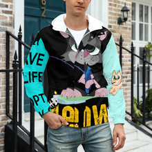 Cargar imagen en el visor de la galería, Chaqueta Corta Ligera Deportiva con Capucha Casual para Hombre A537 Personalizada con Impresión Completa de múltiples imágenes con Foto Logo Patrón Texto