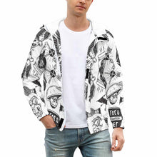 Cargar imagen en el visor de la galería, Chaqueta Gruesa de Velcro Invierno Con Capucha Cremallera para hombre A681 Personalizada con Impresión Completa de una imagen con Foto Logo Patrón Texto