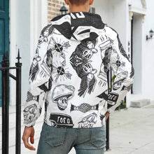 Cargar imagen en el visor de la galería, Chaqueta Gruesa de Velcro Invierno Con Capucha Cremallera para hombre A681 Personalizada con Impresión Completa de una imagen con Foto Logo Patrón Texto
