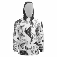 Cargar imagen en el visor de la galería, Chaqueta Gruesa de Velcro Invierno Con Capucha Cremallera para hombre A681 Personalizada con Impresión Completa de una imagen con Foto Logo Patrón Texto