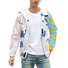Cargar imagen en el visor de la galería, Chaqueta con Capucha Velcro de Deporte Multifuncional de Primavera Otoño Invierno para hombre A541 Personalizada con Impresión Completa de múltiples imágenes con Foto Logo Patrón Texto