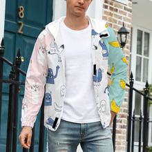 Cargar imagen en el visor de la galería, Chaqueta con Capucha Velcro de Deporte Multifuncional de Primavera Otoño Invierno para hombre A541 Personalizada con Impresión Completa de múltiples imágenes con Foto Logo Patrón Texto