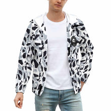 Cargar imagen en el visor de la galería, Chaqueta ligera con velcro deportiva con capucha para hombre A541 Personalizada con Impresión Completa de una imagen con Foto Logo Patrón Texto
