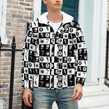 Cargar imagen en el visor de la galería, Chaqueta corta deportiva moderna gruesa con forro polar para hombre A679 Personalizada con Impresión Completa de una imagen con Foto Logo Patrón Texto